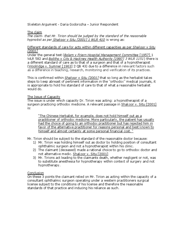 Skeleton Argument | PDF