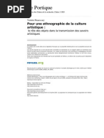 Leportique 751 Pour Une Ethnographie de La Culture Artistique