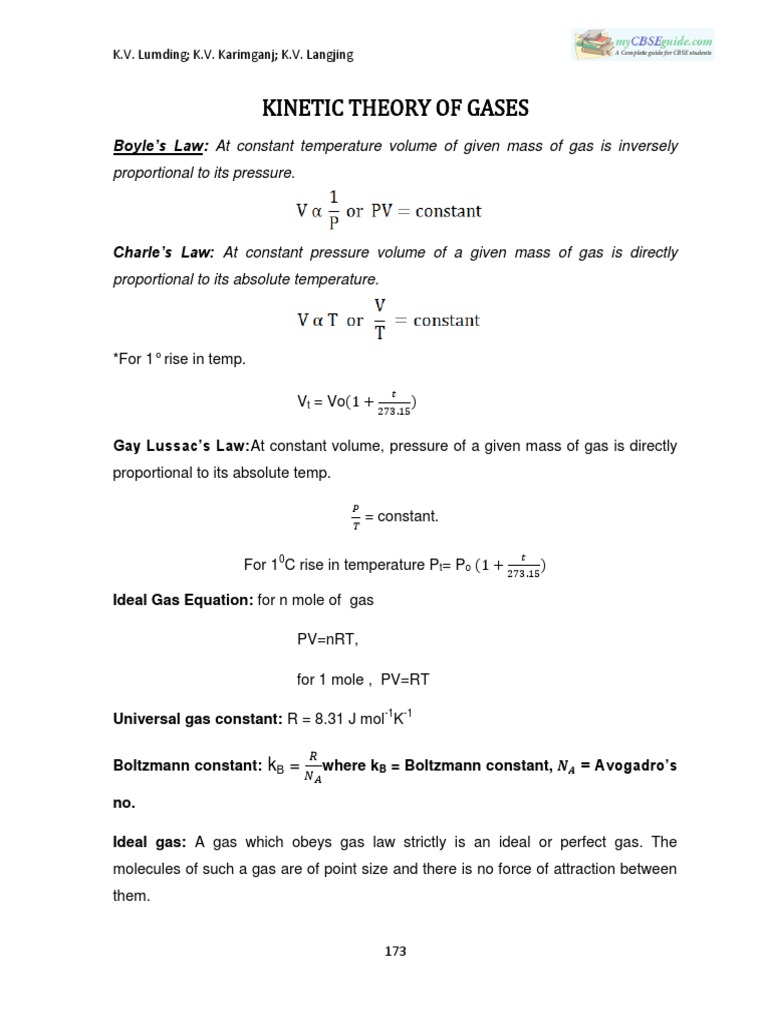 Kinetic Theory of Gases Overview | PDF | Gases | Temperature