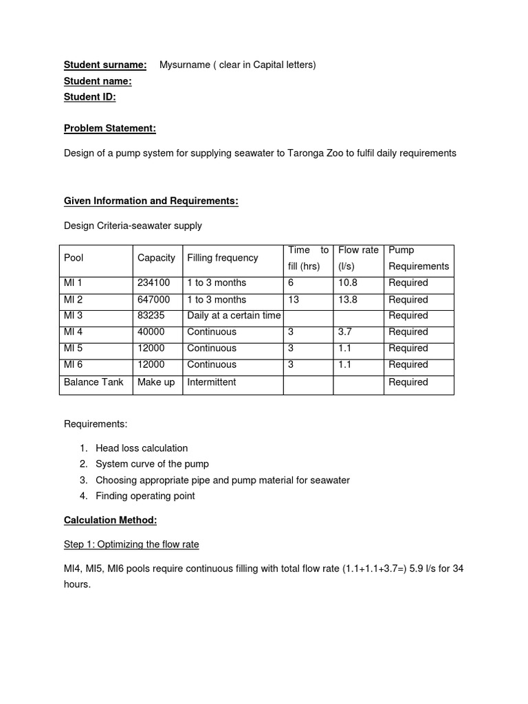 Pump Design PDF Pipe (Fluid Conveyance) Continuum Mechanics