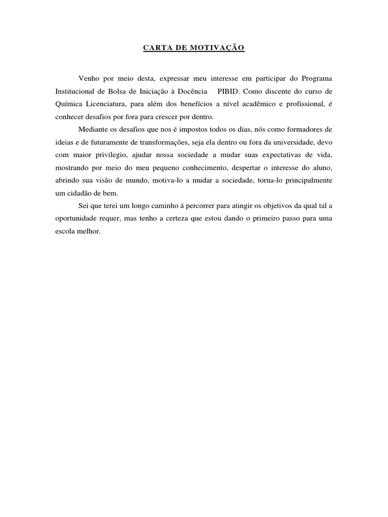 Carta de Motivação