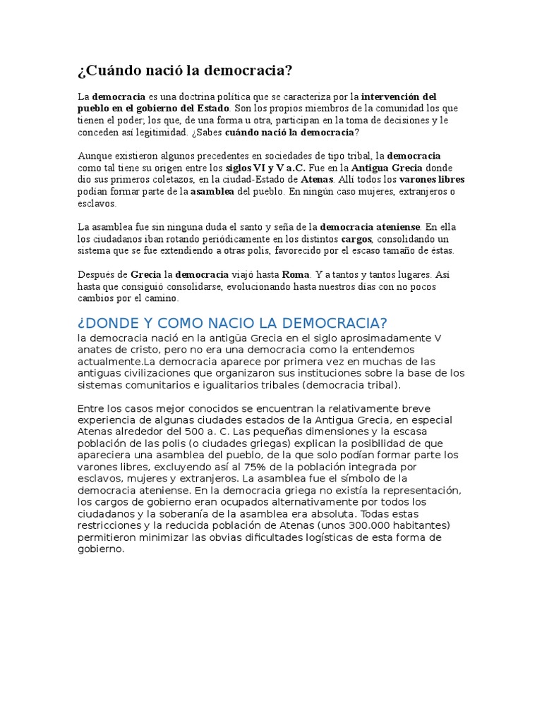 Origen de la democracia en Atenas | PDF | Atenas | Antigua Grecia