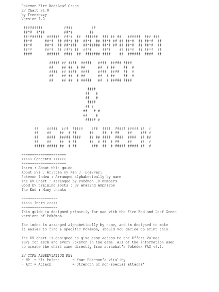 Pokemon EV | PDF | Pokémon | Nintendo Franchises