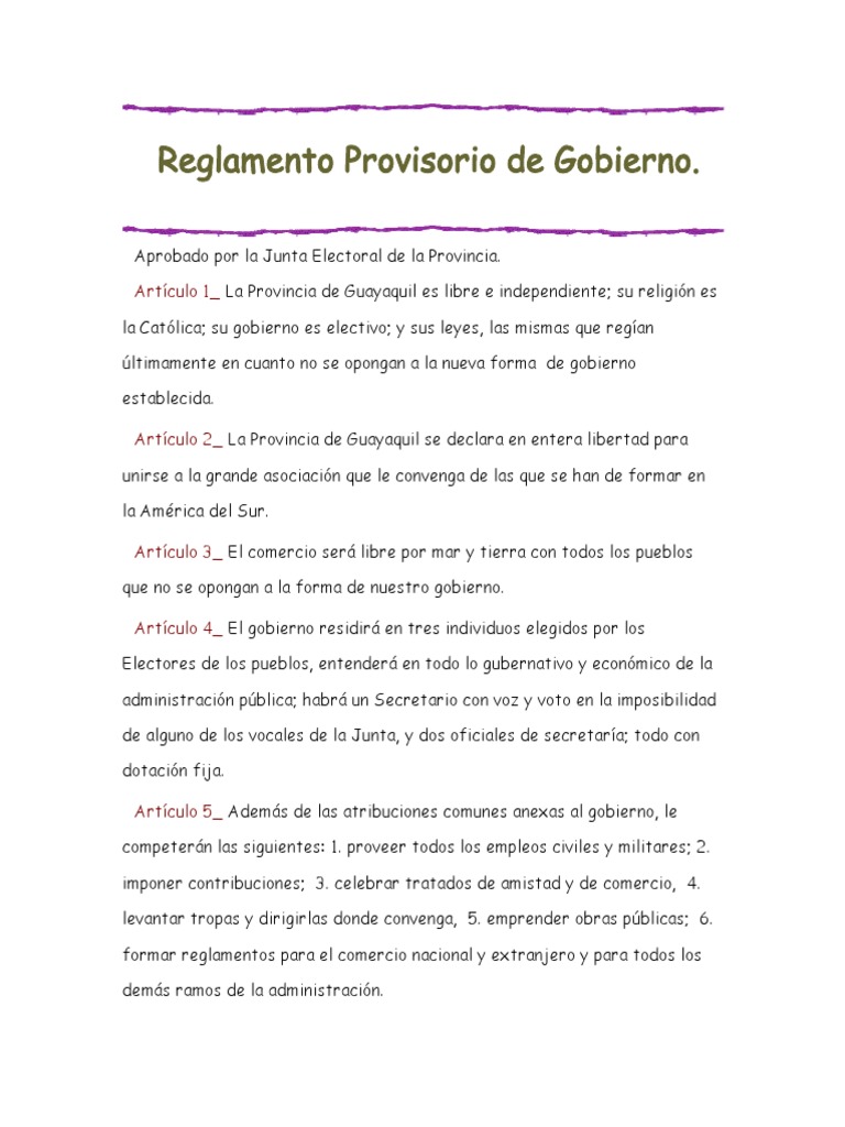 Reglamento Provisorio de Gobierno.doc Gobierno local Alcalde