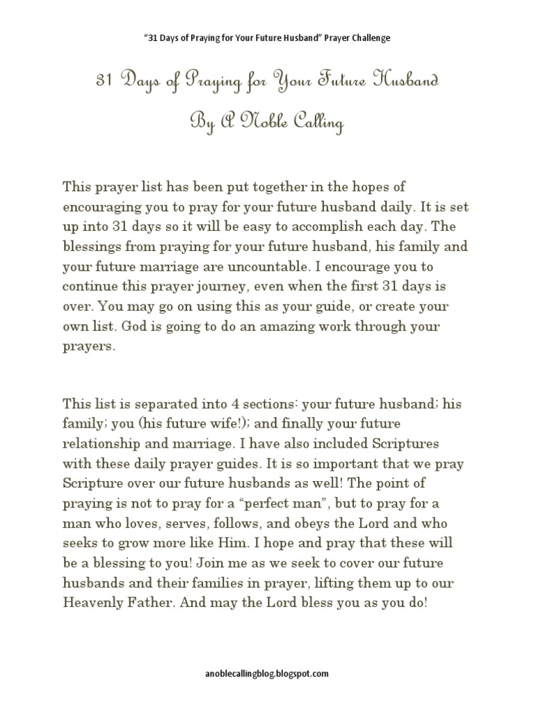 31 Days of Praying For Your Future Husband PDF Book