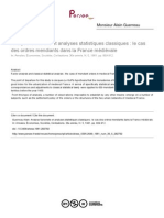 Analyse Factorielle Et Analyses Statistiques Classiques Et Les Ordres Mendiants (a. Guerreau)