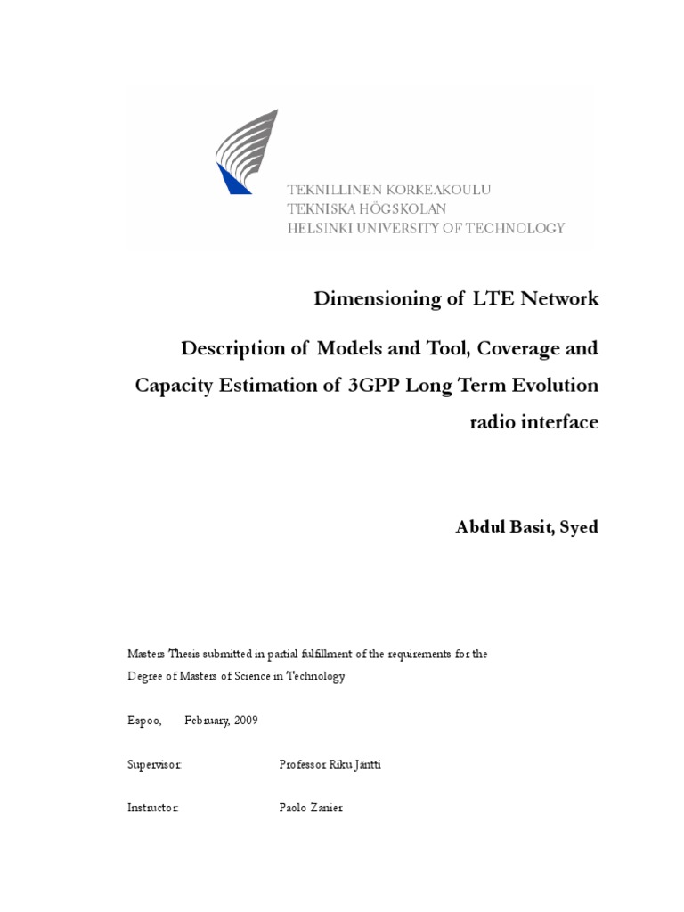 LTE Network Capacity Dimensioning Guide | PDF