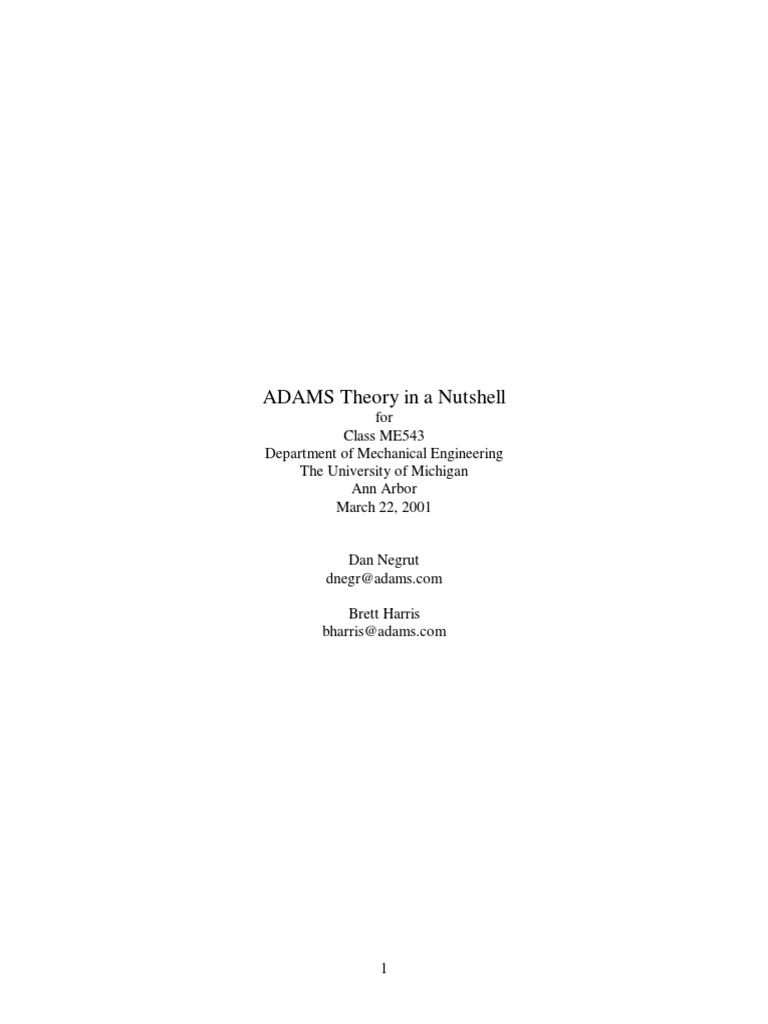 ADAMS Initial Condition Analysis | PDF