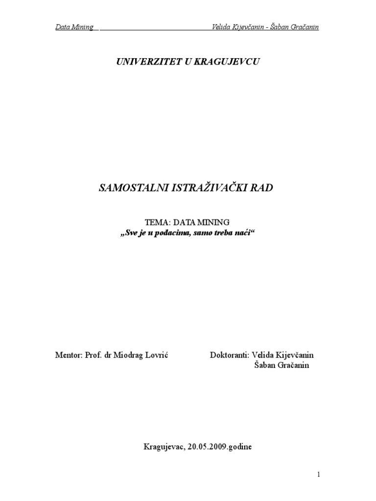 Data Mining | PDF | Teaching Methods & Materials | Computers