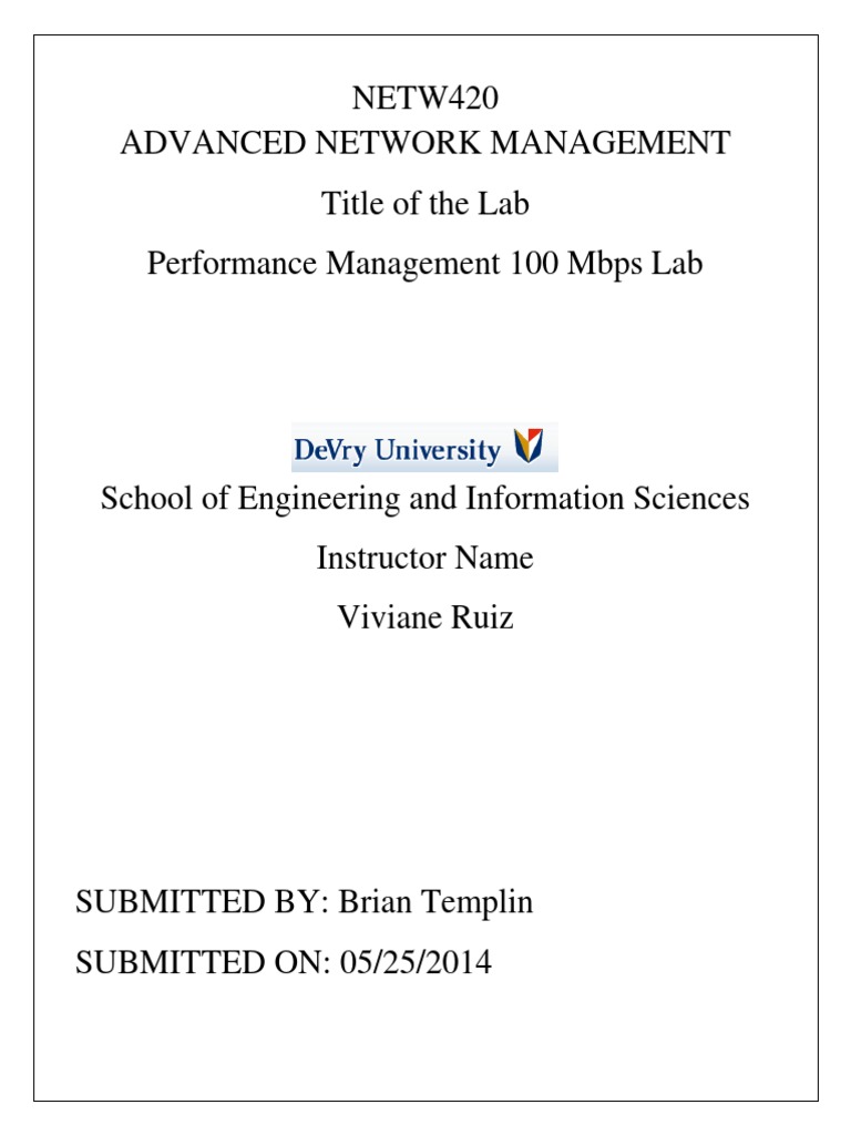 100 Mbps Network Performance Lab Report | PDF | Network Switch | Experiment