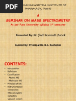 Download Mass Spectroscopy PPT by Somnath Patil SN235209807 doc pdf