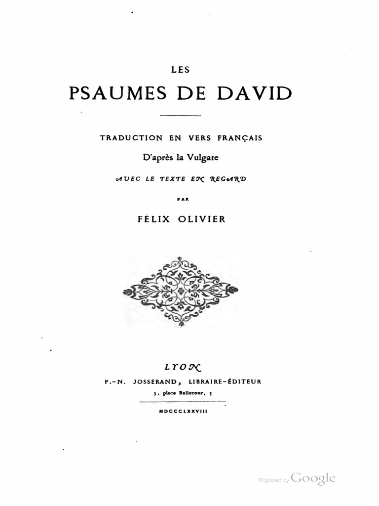 Les Psaumes de David | PDF | Arts du langage et discipline | Études des ...