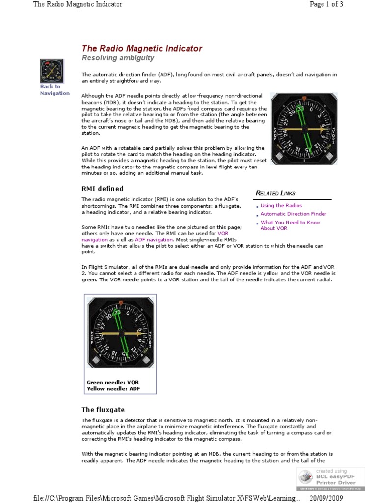 Radio Magnetic Indicator | PDF | Navigation | Aviation