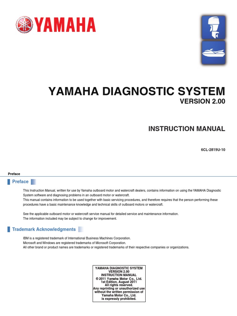 Manual Yamaha Outboard Diagnostics(YDIS-Ver2.00) | Microsoft Windows |  Installation