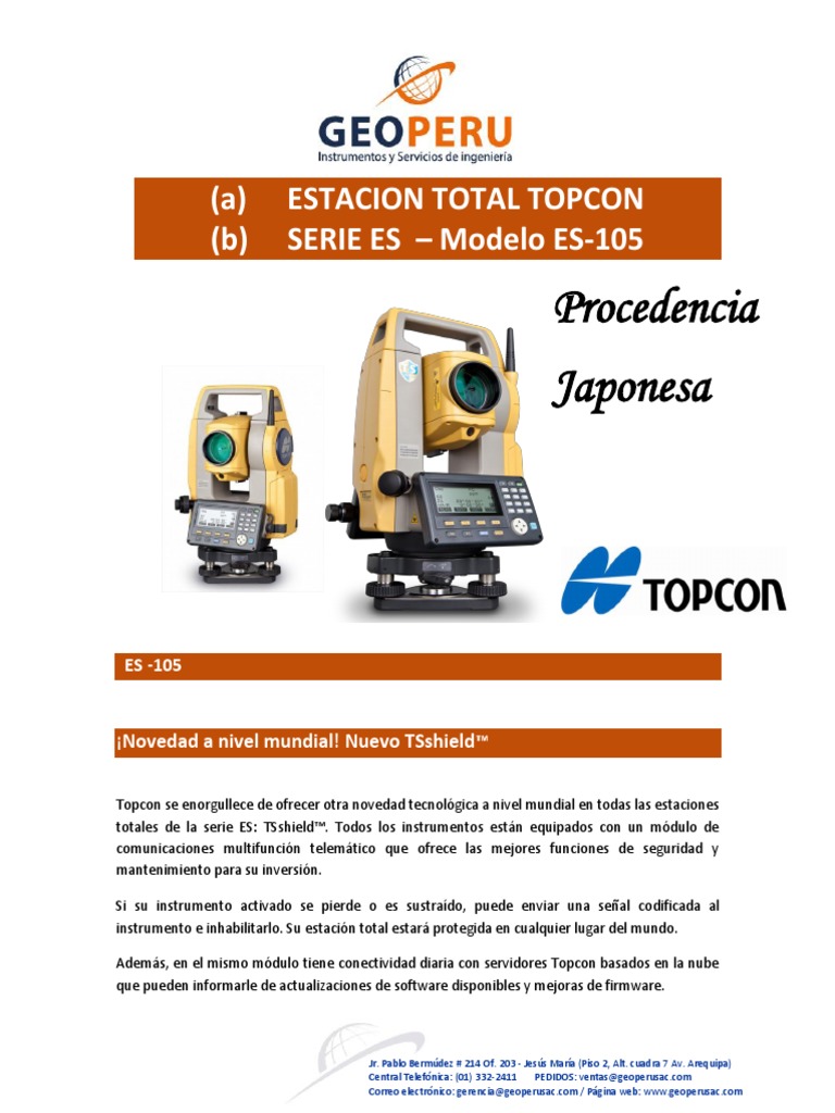 Especificaciones Tecnicas Estacion Total ES105