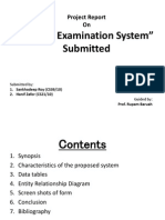 "Online Examination System" Submitted: Project Report On
