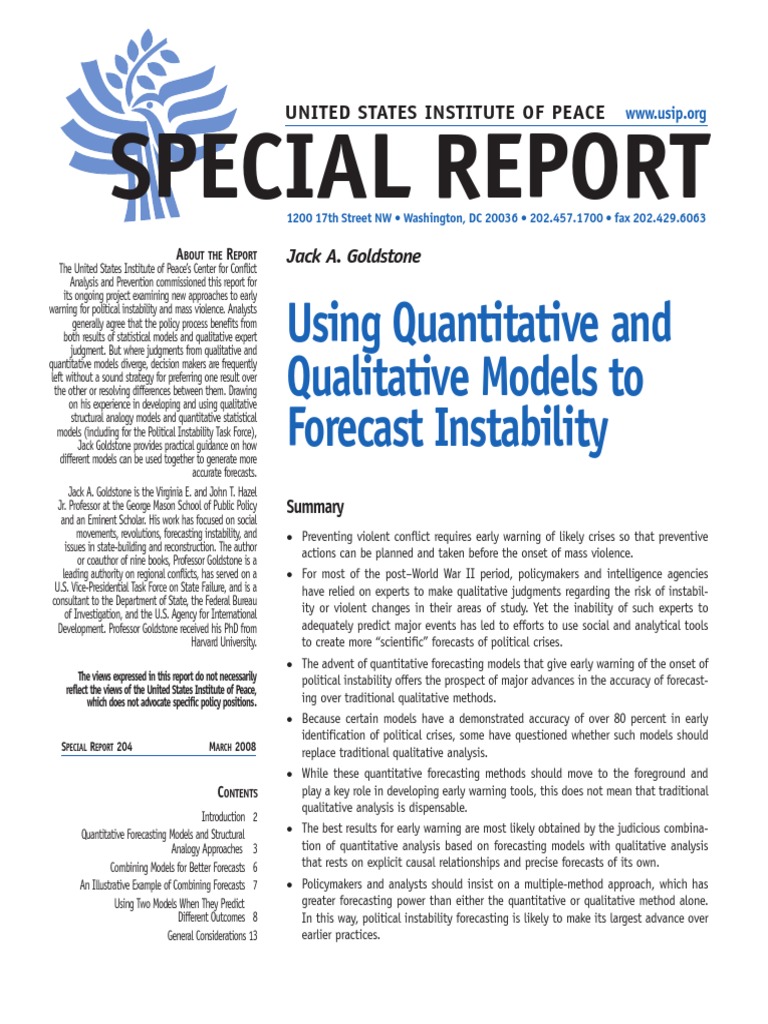 Forecasting Political Instability: Combining Models | PDF | Forecasting ...