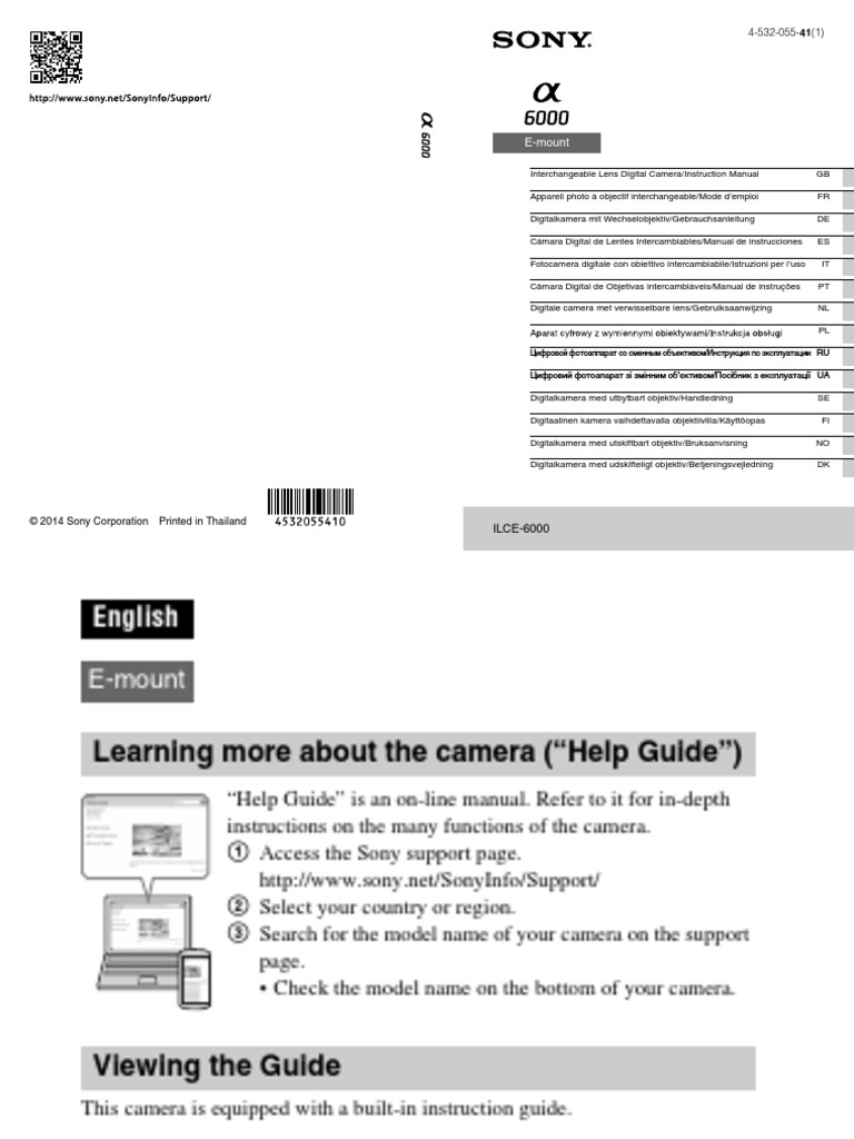 Sony A6000 Manual Descargar gratis PDF Lente de la cámara