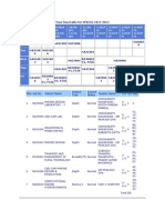 Your TimeTable For SPRING 2012