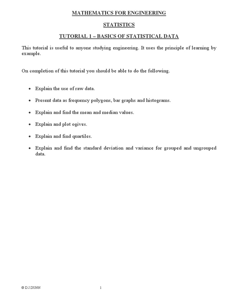 Basic of Statistical Data | PDF | Median | Standard Deviation