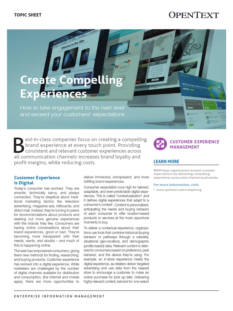 Creating Compelling Experiences | PDF | Customer Experience | Brand