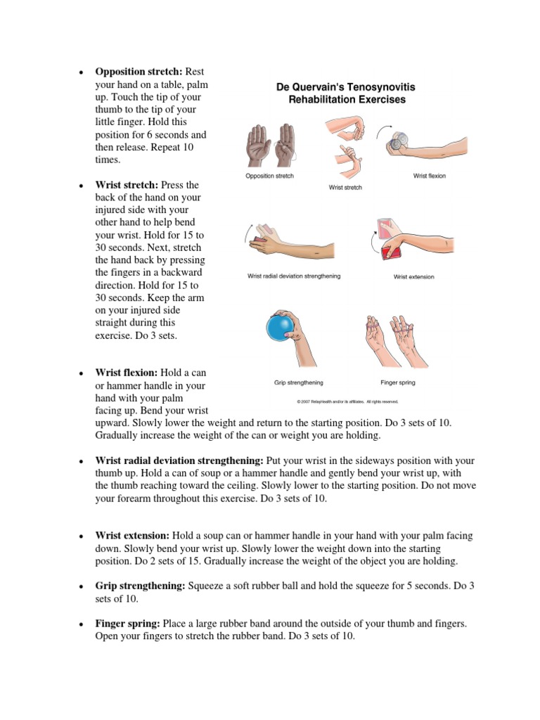 de quervain syndrome exercises