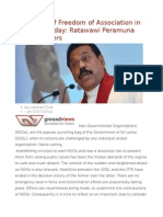 Relevance of Freedom of Association in 1992 and Today Ratawawi Peramuna and Its Players