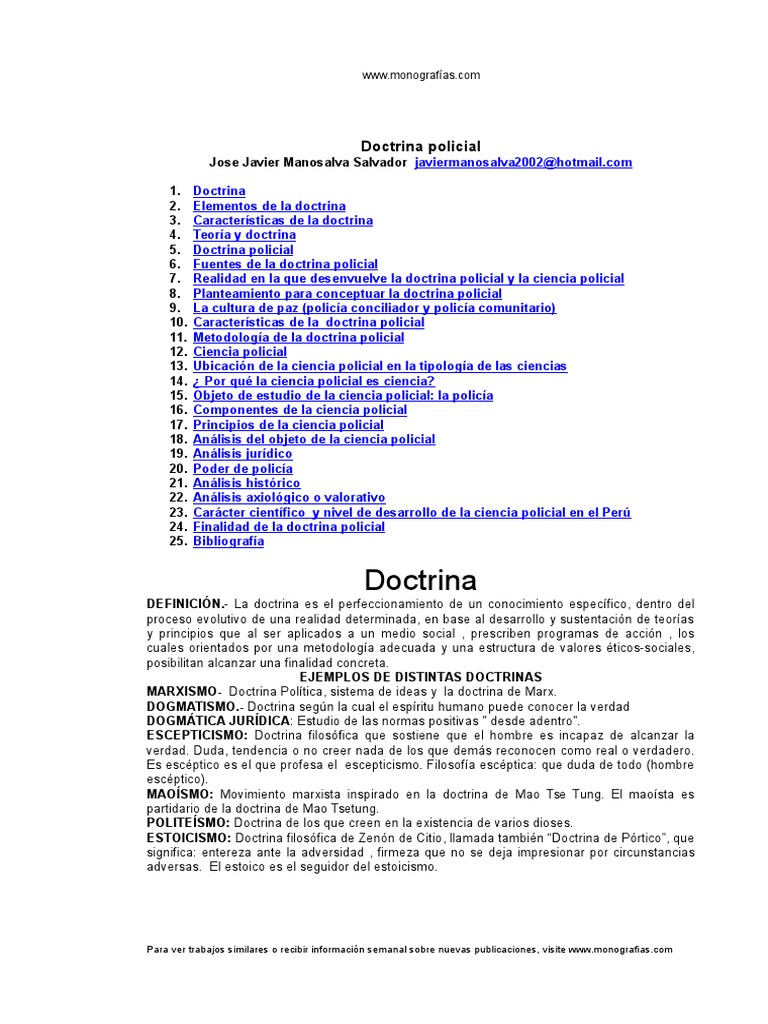 Doctrina Policial Science Conocimiento