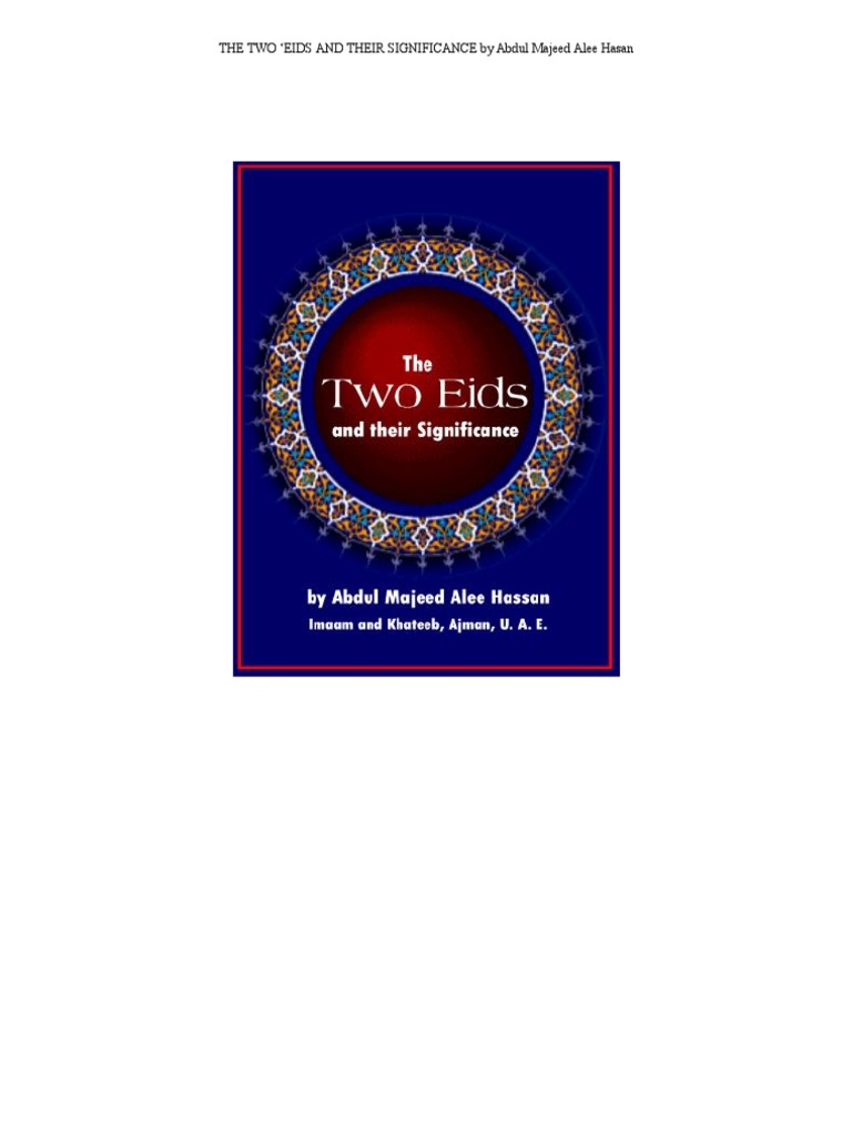 Two Eids and Significance Muhammad Hadith