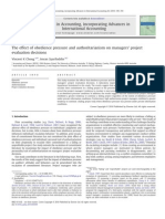 The Effect of Obedience Pressure and Authoritarianism On Managers' Project Evaluation Decisions 2010 Advances in Accounting