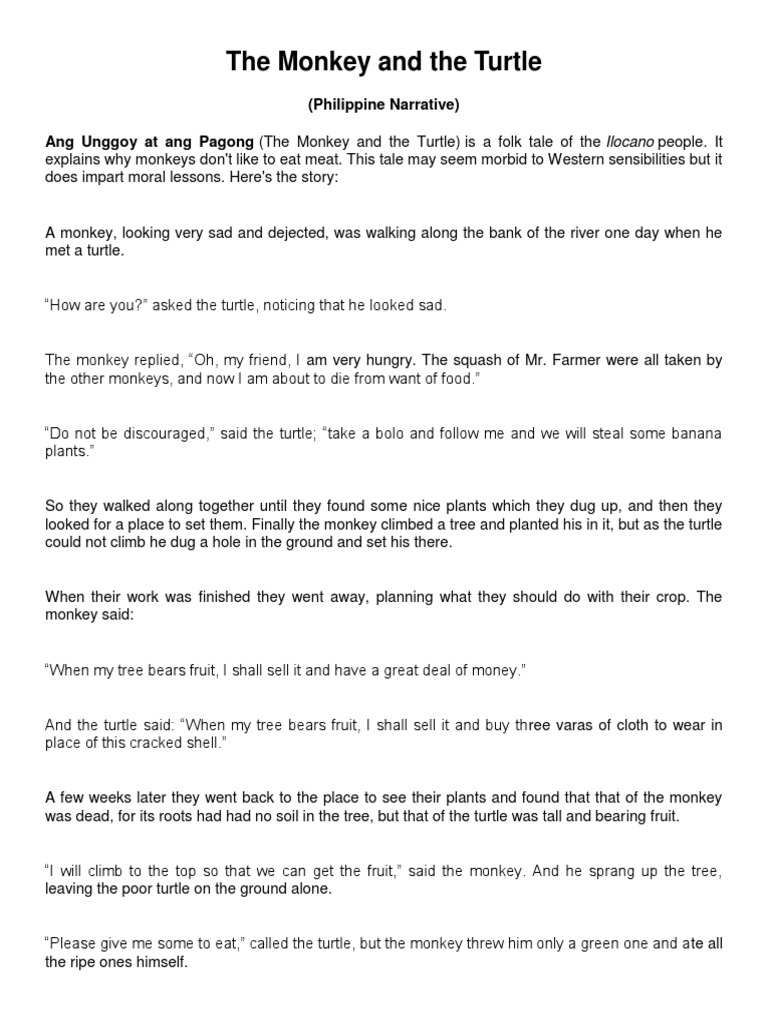 The Monkey and The Turtle PDF