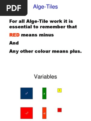 Algebra Tiles Full Show