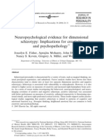 Neuropsychological evidence for dimensional schizotypy (Fisher et al. 2004) - REVIEW