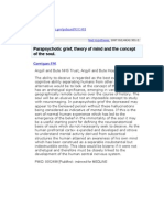 Parapsychotic Grief, Theory of Mind and The Concept of The Soul (Corrigan 1997)