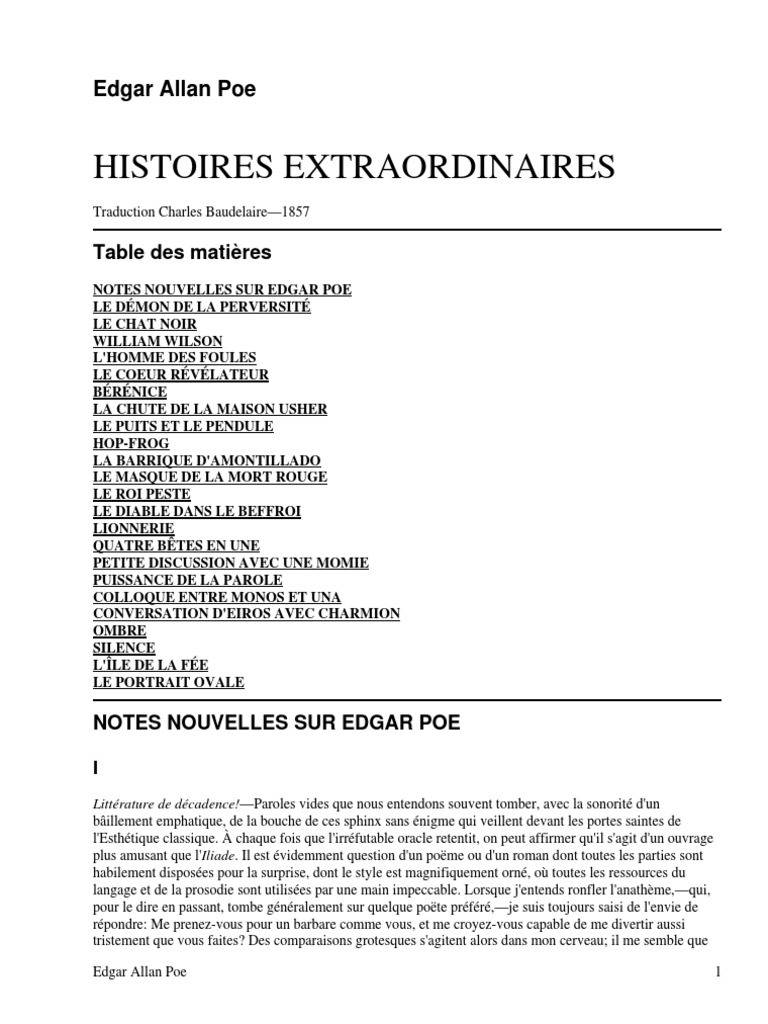 nouvelles histoires extraordinaires by poe edgar allan 1809 1849 pdf edgar allan poe poesie