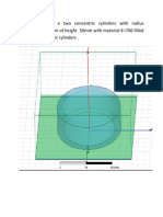 Design of A Two Concentric Cylinders With Radius r1 30mm, r2 10mm of Height 50mm With Material 700 Filled Between Concentric Cylinders