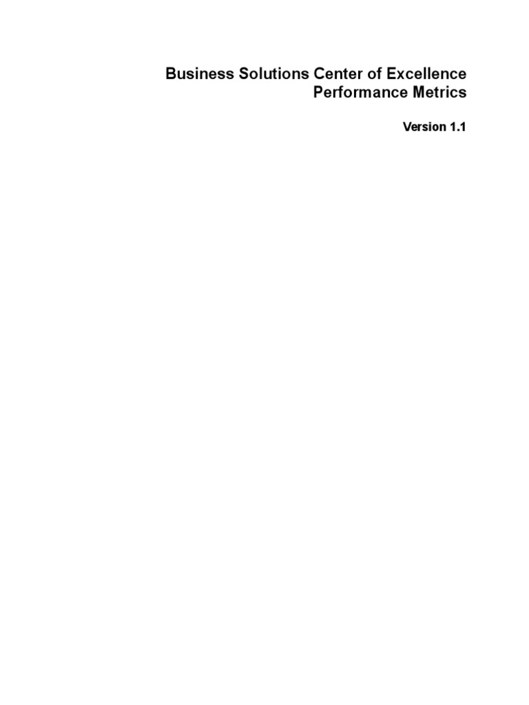 Business Solutions Performance Metrics Guide | PDF | Performance ...