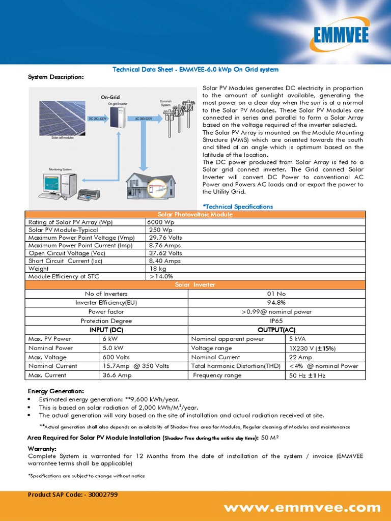 TS Emmvee On Grid 6kWp 1phase | PDF | Electric Power | Power (Physics)