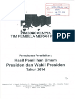 Permohonan Sengketa Pilpres 2014 Prabowo Hatta