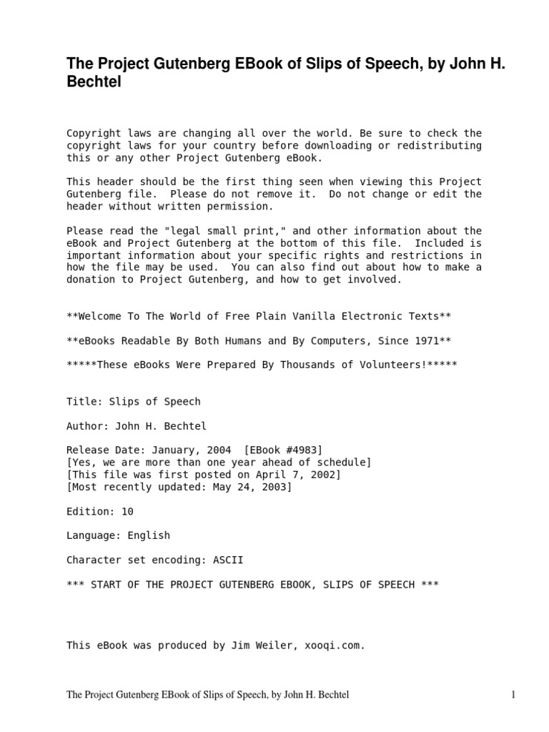 Slips of Speech A Helpful Book For Everyone Who Aspires To Correct The