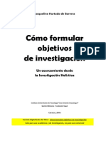 Como Formular Objetivos de Investigación Hurtado, 2005