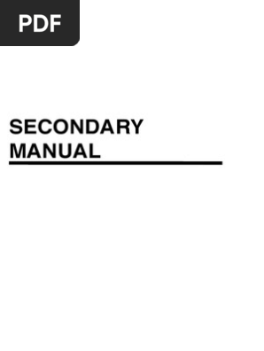 Secondary Manual PDF March 2013