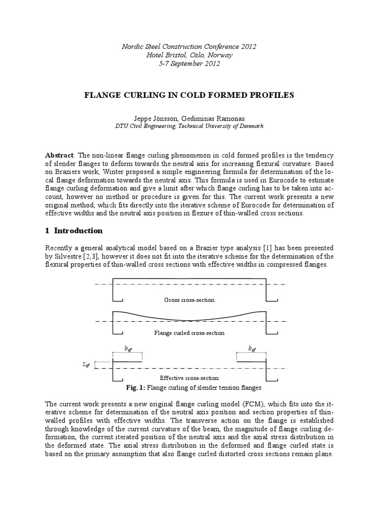 A New Flange Curling Model for Determining Effective Properties of Cold ...