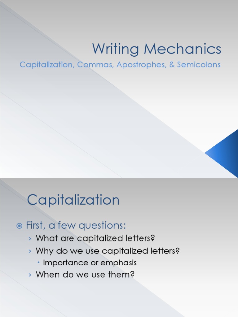 Essential Writing Mechanics Guide | PDF | Comma | Letter Case