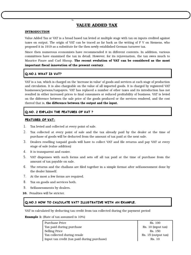 Vat Calculation Pdf Value Added Tax Invoice