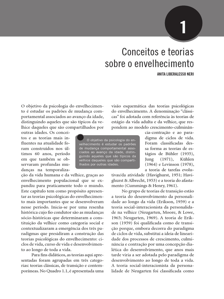 Teorias Psicológicas do Envelhecimento | PDF | Terceira idade ...
