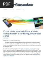 Come Usare Smartphone Android Come Modem Tethering Wifi USB Guida Telefono Cellulare