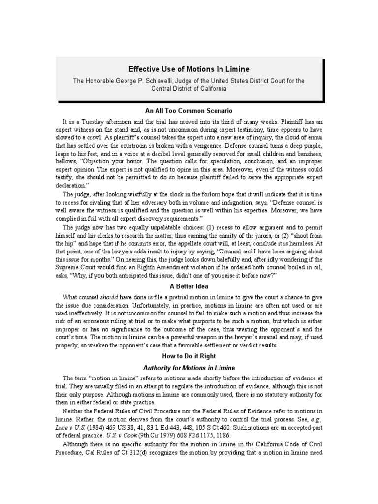 Motion in Limine PDF