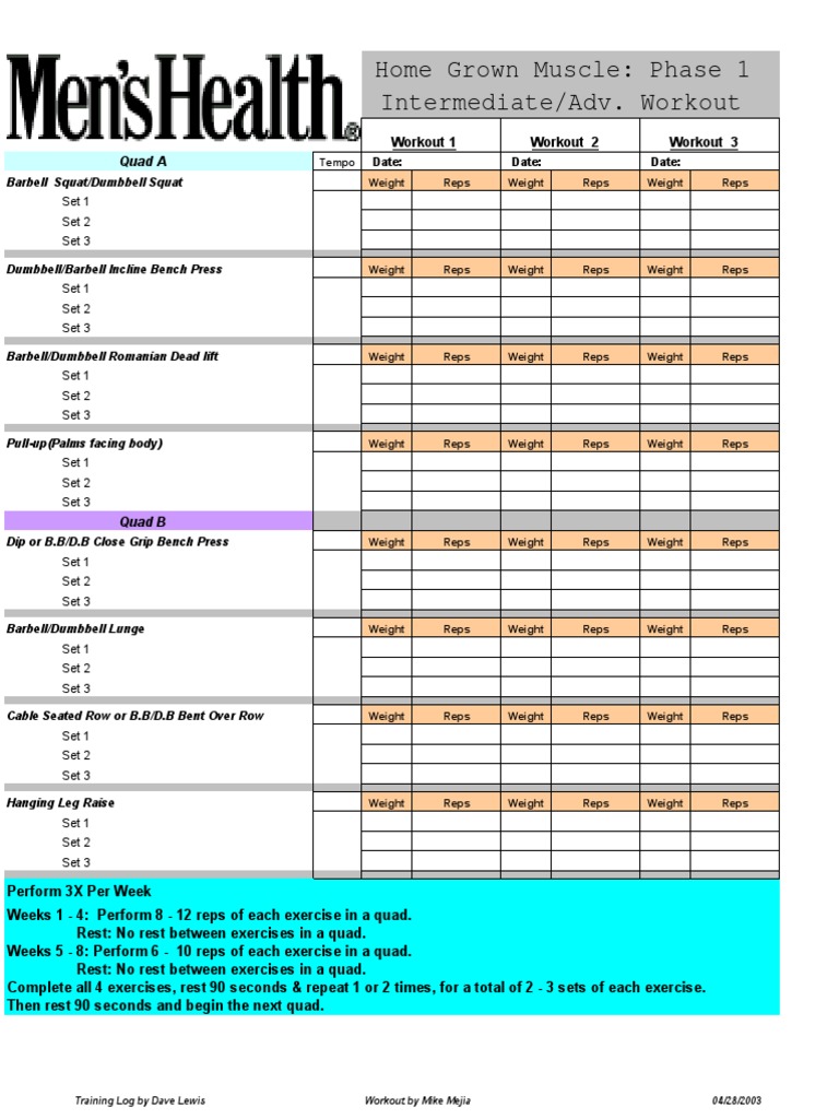 Intermediate Workout Guide | PDF | Cooking, Food & Wine | Wellness