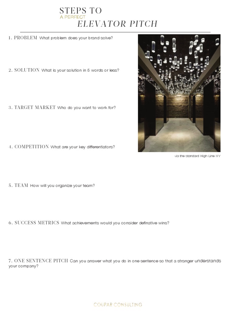 Interior Design Elevator Pitch Worksheet